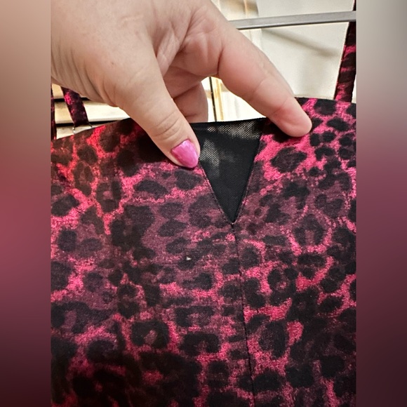 Betsy Johnson mini Babydoll Dress Pink Leopard - Picture 12 of 12